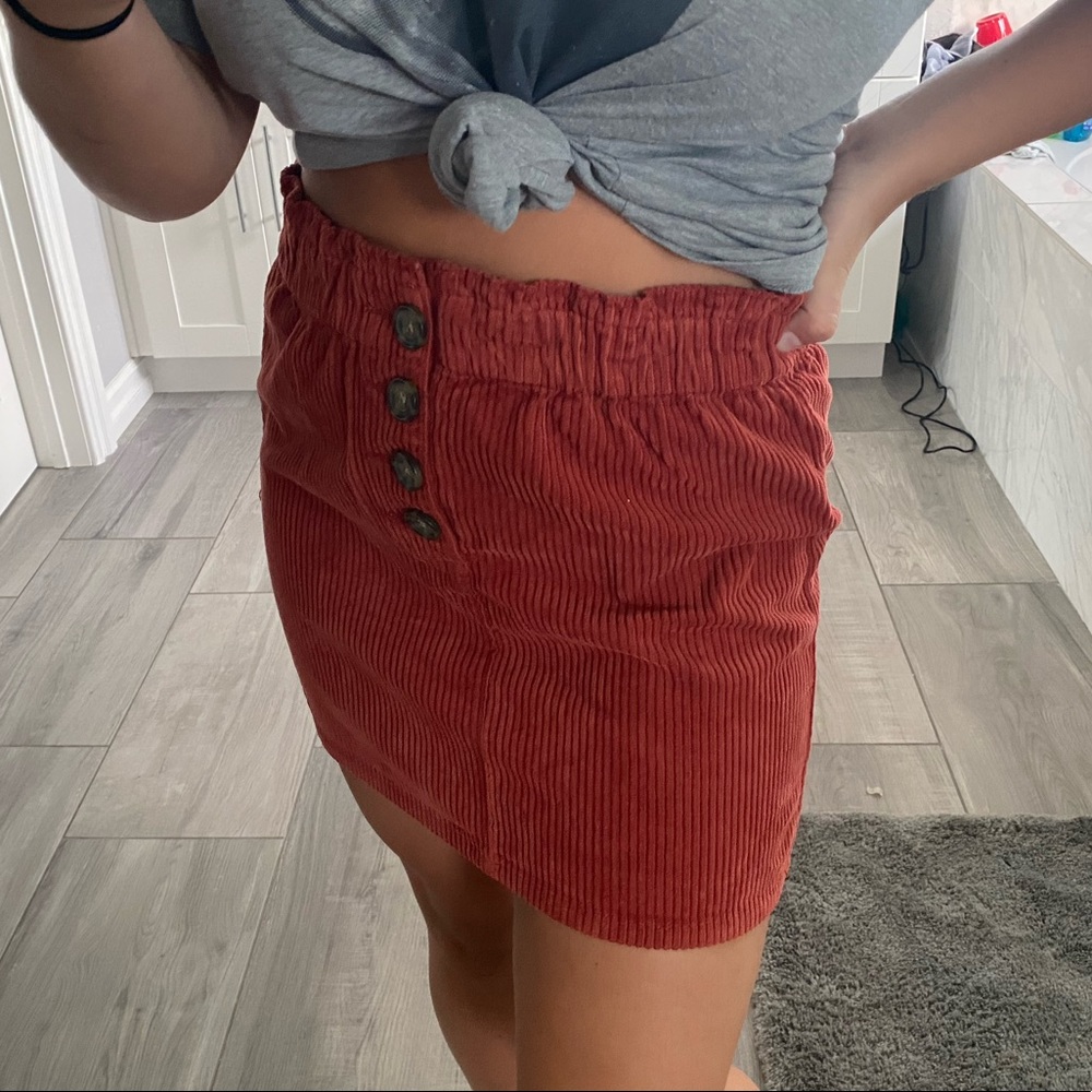 Pacsun red corduroy skirt! lightly worn!
